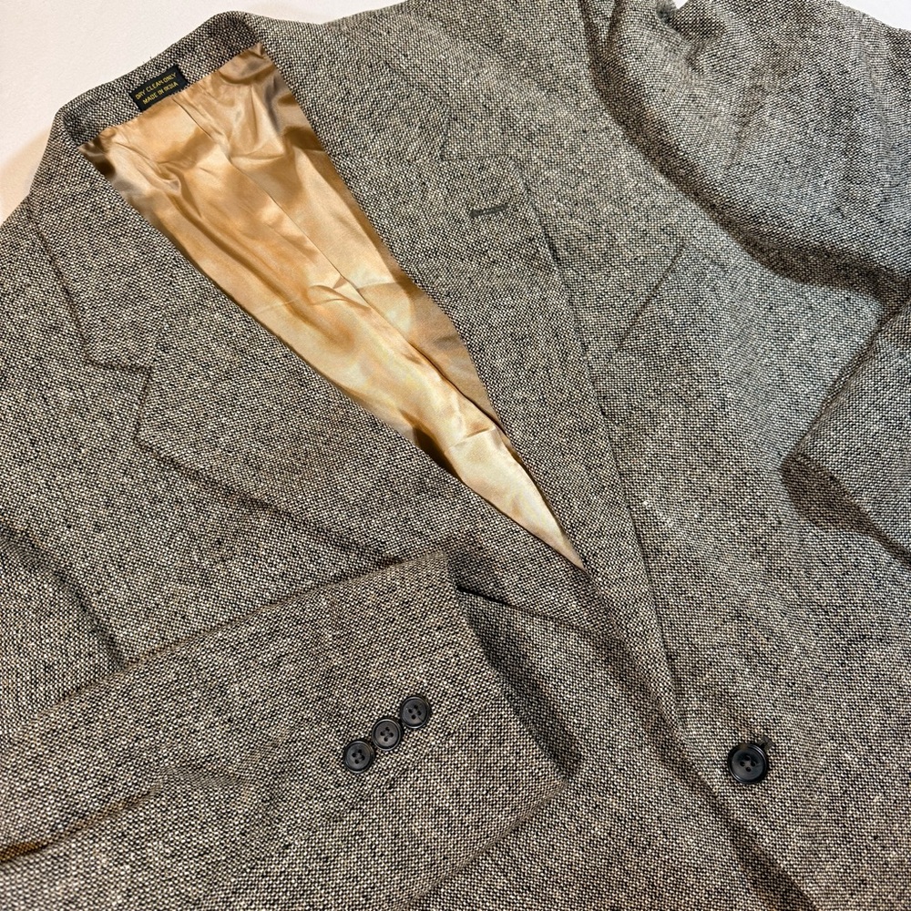 Barrington (42R) Men’s 100% Silk Vintage Grey/Brown Tweed Sport Coat Herringbone